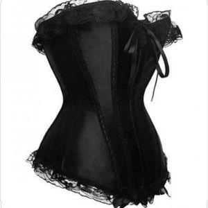 Black lace overbust corset, size M